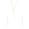 Just Follow Vertical Bar Pendant Necklace Earrings Set Simple Long Chain Minimalist Dangle Earrings for Women Pendant (Gold)