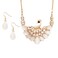 Rosemarie Collections Women's Stunning Resin and Crystal Rhinestone Peacock Necklace and Earrings Set (White/Gold Tone)