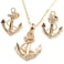 FC JORY Rose Gold Plated Crystal Diamante Anchor Necklace Earrings Studs Jewelry Set
