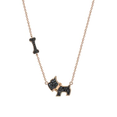 Ginger Lyne Collection Scottie Dog Bone Chain Pendant Necklace Stud Earrings Or Set Rose Gold Over Sterling Silver Black Cubic Zirconia Charm Puppy Lover Gifts Paw Pet Jewelry