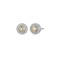 MORGAN &amp; PAIGE 18K Gold Plated .925 Sterling Silver Cubic Zirconia Two Tone Round Halo Stud Earrings