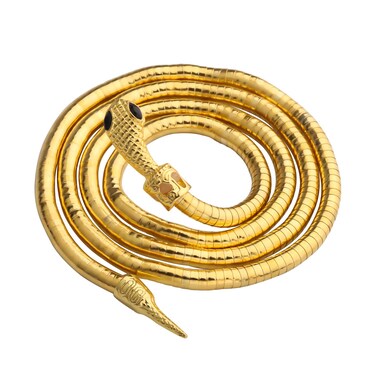 KUIYAI Flexible Bendable Snake Necklace Wrap Bangle Twistable Snake Jewelry Snake Rings Snake Earrings(Gold)