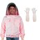 Luwint Women Beekeeping Jacket with Gloves, S-M Thin Ventilated Beekeeper Jacket Pink Bee Suit with Detachable Self-Supporting Veil