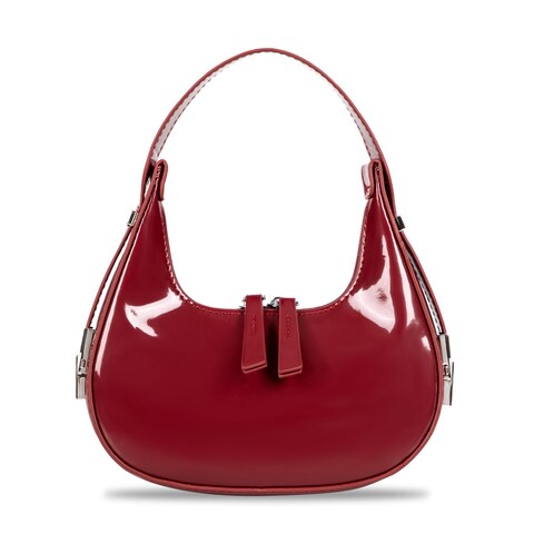 Homsunyi Women&#39;s Crescent Shoulder Bags,90s fashion hobo crescent handbags,Underarm shoulder bag, (red small)