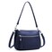 befen Genuine Leather Small Crossbody Hobo Bags for Women, Women's Shoulder Purses Handbag with Tassels Navy Blue