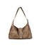 Sweetovo Hobo Bags for Women Retro Rivet Shoulder Handbag Vegan Leather Underarm Purse (Light Brown)