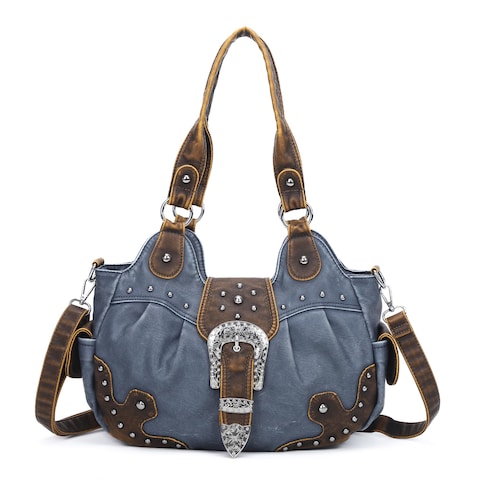 Angel Kiss Hobo Bags for Women Vegan Leather Purses and Handbags Ladies Chic Shoulder Bags Crossbody Purses with Metal Studs