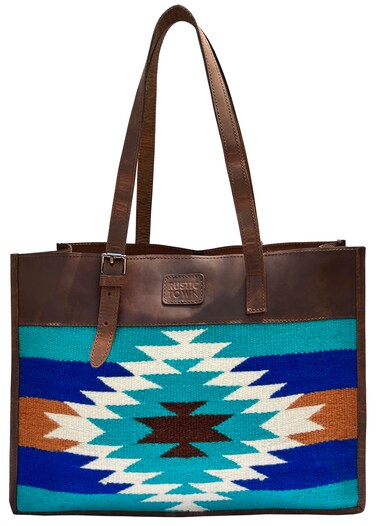 Leather Tote Bag - Aztec Western Shoulder Travel Handbag - Leather Fashion Hobo Satchel Purse for Women