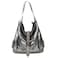 kalopar Hobo Bags for Women,Large Shoulder Tote Bag for Women,Shiny Leather Trendy Purse with Zipper,Fashion Convertible Backpack Purse (Silver)