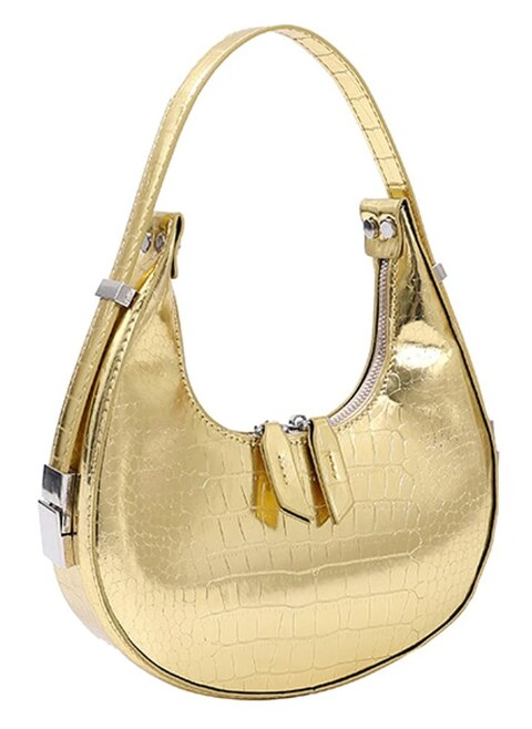 Women Hobo Handbags Silver Purse Y2k Shiny Evening Clutch Glossy Underarm Bag PU Leather Shoulder Bag