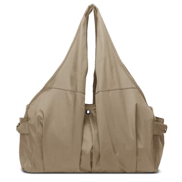 Shoulder Bag for Women, Waterproof Shopping Lightweight Work Purse and Handbag Travel Tote Oxford Nylon Large Capacity Hobo (Khaki)