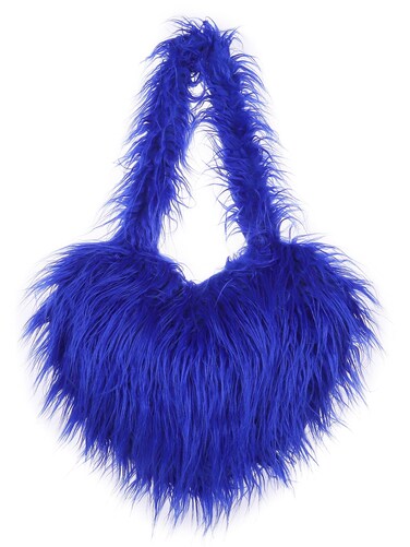 Women's Faux Fur Shoulder Bag Fleece Retro Shoulder Bag Fluffy Crossbody Bag Bag Love Shape Solid Color Purse