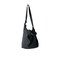Natural hobo bag featuring top handles, an internal zip pocket and an adjustable shoulder strap (Black)