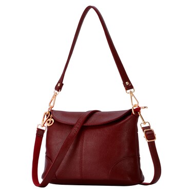 HUA ANGEL Crossbody Bags for Women, Leather Shoulder Purse Bag with 2 Removable Straps, Multi Pocket Trendy Hobo Bag Satchel