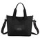 GOQUFOY Small Nylon Tote Bag for Women with Zipper Pockets Compartment Black Satchel Purses Handbags Cute Waterproof Ladies Crossbody Shoulder Bag Hobo Travel Hand Bags Messenger Cross Body Trendy