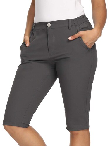 CQC Women's Outdoor Hiking Shorts - Lightweight Quick Dry Cargo Shorts,UPF 50+, Water Resistant,4 Pockets Gray L