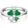 Talonior Clover Ring for Women Irish St Patricks Day Shamrock Gifts Sterling Silver Four Leaf Clover Jewelry Green Cubic Zirconia Size 7