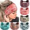 SAWINDA 6 Pack Boho Flower Print Headbands for Women Wide Twist Knotted Head Bands Elastic Non-Slip Hair Bands Vintage Head Wraps Turbans Yoga Workout Hair Accessories