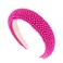YISSION Hot Pink Pearl Headband for Women Non Slip Jeweled Head Band Sparkly Beaded Hairband Fashion Padded Headbands for Women Wedding Bridal Headband Hair Accessories for Women Girls
