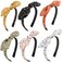 Jaciya Hairband, Non Slip Fashion Knotted Thin Headband with Bow, Cute Top Knot Hair Bands for Women Girls, Bunny Ears Headband, Floral Head Bands Hair Accessories, 6 Pieces