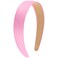 Wecoe Pink Headband 1.2 Inch Wide Silk Satin Headband Women Non Slip Fashion Back to School Plain Head Band Solid Hair Band DIY Holiday Hair Accessories for Women Girls Diademas Para Mujer Gifts