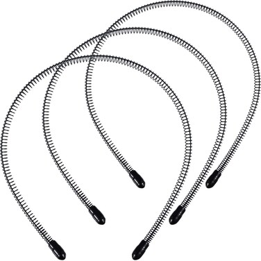 WILLBOND 3 Pack Unisex Hair Band Metal Headband Black Head Band Spring Wavy Nonslip Men Women Sports Fashion Headwear (Small Spring)
