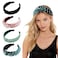 WOVOWOVO Headbands for Women Girls Knotted Wide Pearl Head Band Top Knot Head Bands for Women&rsquo;s Hair Thick Headband Velvet Hairbands 4Pcs