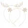 ELEARD Christmas Headbands for Girls Womens Sparky Crystal Reindeer Horn Snow Headbands Santa Holiday Hair Band Headpiece Set of 2 Pieces (Gold)
