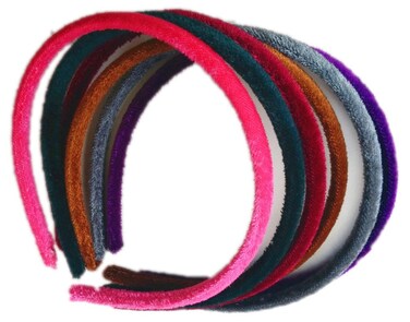 Skinny Velvet Headband Set of 6 Assorted
