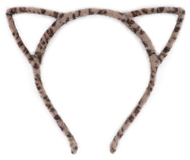 Bonnie Z. Leonardo Furry Cat Ears Headband Brown Leopard