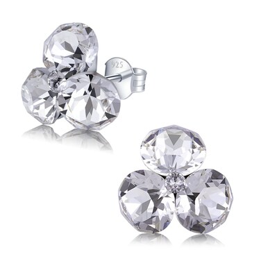 Chic Bijoux Stud Earrings for Women &ndash; With 4 Austrian Crystals and 925 Sterling Silver &ndash; Gift for Mom, Pink/Blue/Purple/Green/Clear (September-Sapphire)