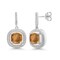 Gem Stone King 8MM Cushion Gemstone Birthstone and White Moissanite Drop Dangle Earrings For Women   925 Sterling Silver   Fine Jewelry Gifts for Her Mom Women Wife