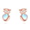 Fox Studs Earrings for Women Sterling Silver Moonstone Fox Studs Earrings Animal Earrings Fox Jewelry for Girlfriend