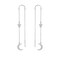 925 Sterling Silver Star Moon Threader Earrings Dangle Drop Earrings for Women