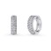 BERRICLE Sterling Silver Dome Cubic Zirconia CZ Medium Fashion Hoop Earrings for Women, Rhodium Plated, 0.66 inch