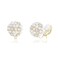 YOQUCOL Simulated Pearl Flower-Cluster Shape Golden Tone Small Clip On Stud Earrings Non Pierced Bridal-Elegant Jewelry for Women