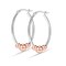 LeCalla 14K Rose-Gold Plated 925 Sterling Silver Light-Weight Oval Two-Tone Earring Hoops Jewelry Bead Ball Hoop Earrings for Women