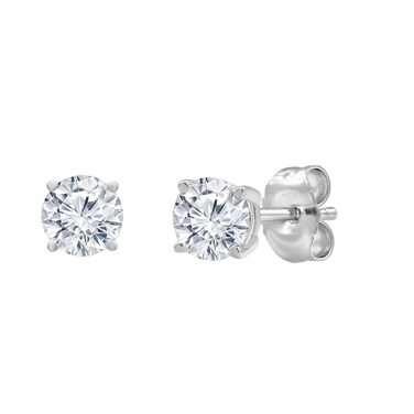 Beyond Brilliance 1.75 Carat Solitaire Diamond Stud Earrings for Women   Round Cut Lab Grown Diamond   14K White Gold Earrings with Screw Back   Fine Jewelry for Her   Gift Box Included