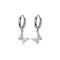 Dainty Butterfly Dangle Hoop Earrings 925 Sterling Silver for Women Cute CZ Crystal Diamond Sparkly Charm Drop Cartilage Small Huggie Hoops 10mm Fashion Jewelry Christmas Gifts Hypoallergenic (Silver)