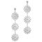 Rosemarie Collections Women&#39;s Triple Filigree Flower Dangle Drop Earrings (Silver Tone)