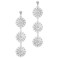Rosemarie Collections Women's Triple Filigree Flower Dangle Drop Earrings (Silver Tone)