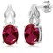 Gem Stone King 9X7MM Oval Gemstone Birthstone Drop Dangle Earrings For Women   925 Sterling Silver   Fine Jewelry Gifts for Her Mom Women Wife
