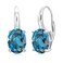 Gem Stone King 925 Sterling Silver 11X9MM Oval Gemstone Birthstone Leverback Drop Dangle Earrings For Women