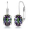 Gem Stone King 8X6MM Oval Gemstone Birthstone Leverback Drop Dangle Earrings For Women