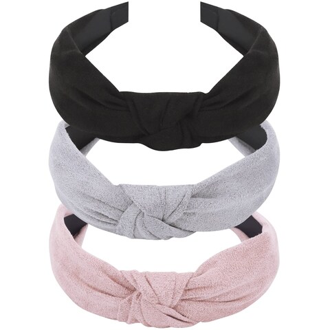 TOBATOBA Velvet Headband Knotted Headband for Women Diademas Coreanas Para Mujer Head Bands for Women&#39;s Hair Fashion Thick Headbands Wide Top Knot Headband Hair Accessories for Women Girls 3 Pack