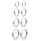 4 Pairs Small Silver Huggie Hoop Earrings Set for Women, Hypoallergenic 925 Sterling Silver Post Lightweight Polished Cartilage Hoops 14/16/17/20MM