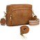 Small Crossbody Purses for Women, Vegan Leather Travel Crossbody Bags, Shoulder Handbags with Guitar Strap and Leather Strap Brown