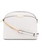 FashionPuzzle Saffiano Small Dome Crossbody bag with Chain Strap (White)