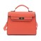 EVVE Women's Top Handle Satchel with Detachable Strap Small Pebbled Leather Crossbody Bag_ORANGE