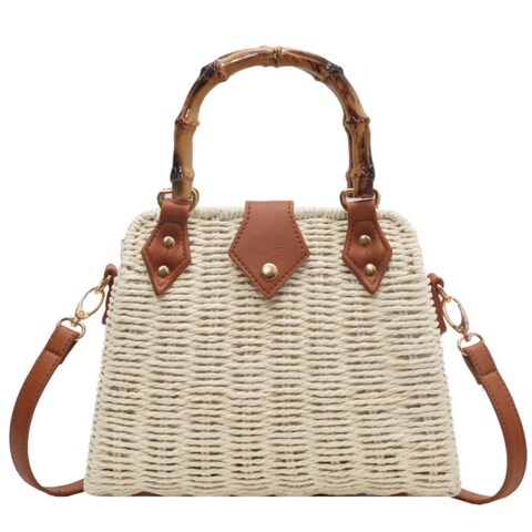 Cross Body Handbags for Women Straw Woven Beach Bag 2025 Summer Handmade Purses Wicker Rattan Bag Holiday